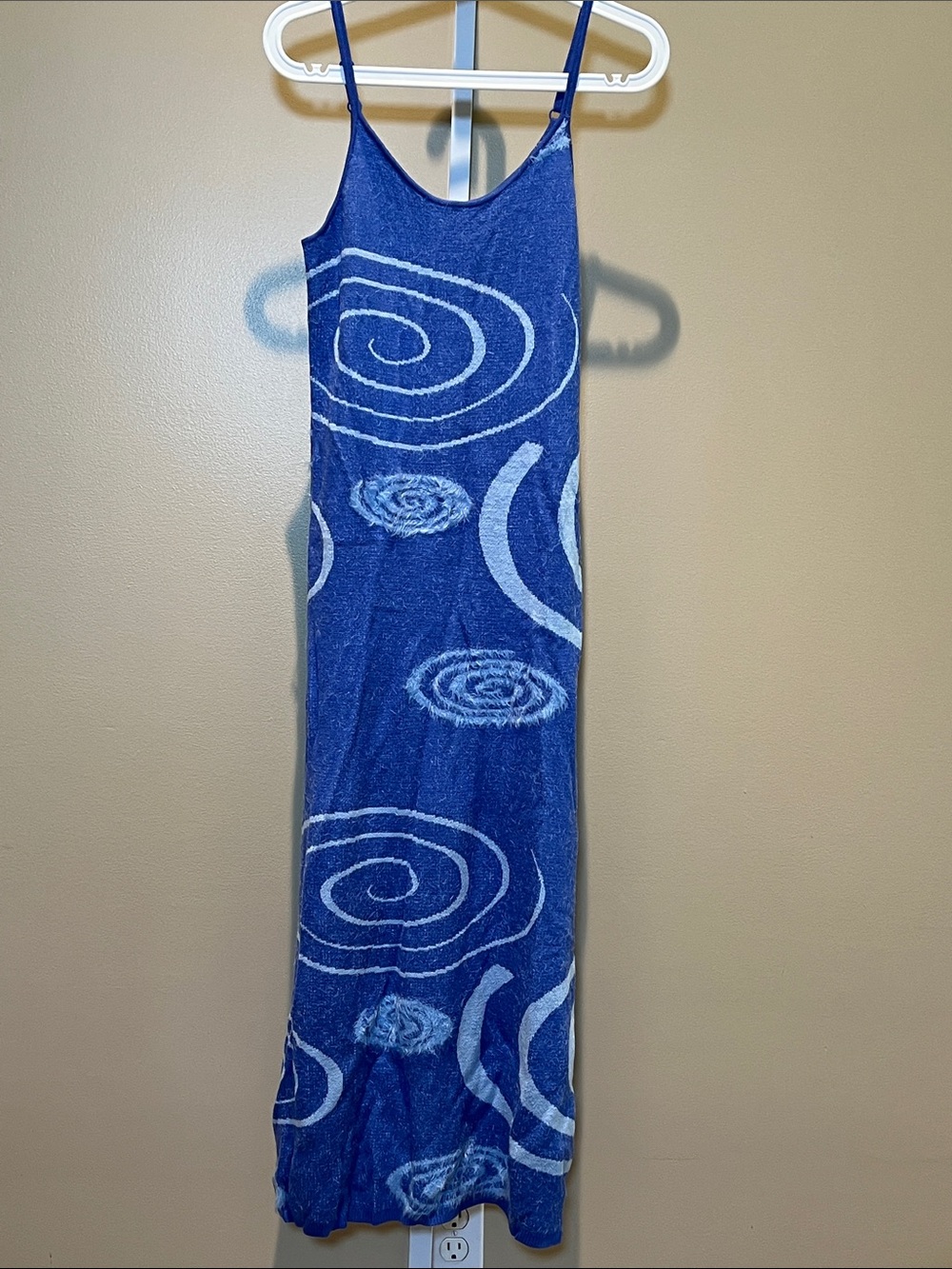House of Sunny Blue Spiral Slip Maxi Dress